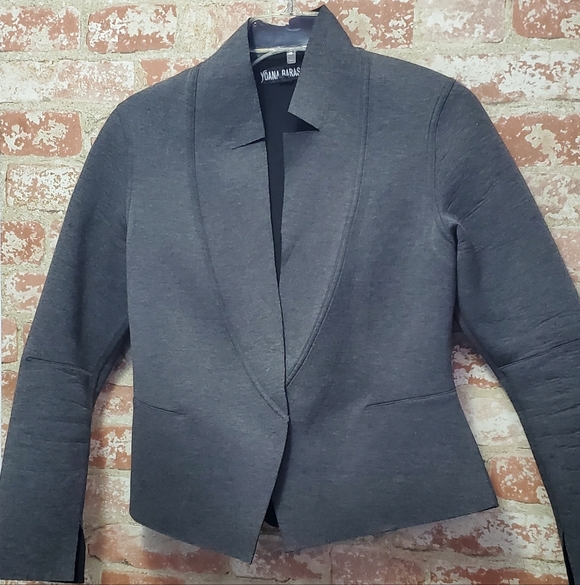 Yoana Baraschi Pearl Gray Neoprene Wonder Woman One Button Designer Blazer MED - Picture 3 of 8